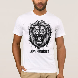 Leeuwengedachte krachtige leeuw grafisch dier t-shirt