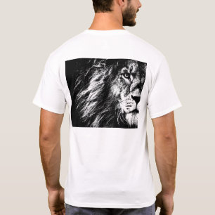 Leeuwengezicht achterkant afdruk moderne sjabloon  t-shirt