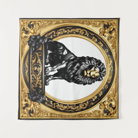 Leeuwengoud en zwart sier lijst wandkleed (Voorkant (horizontaal))