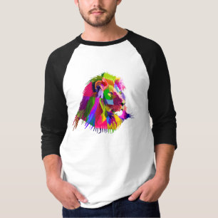 Leeuwenhoofd geometrisch prismatisch ontwerp t-shirt