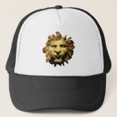 LEEUWENHOOFD IN BRONZEN boegbeeld Antiek Romeins S Trucker Pet (Voorkant)