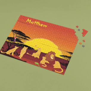 Leeuwenkoning van de Jungle Persoonlijke Afrika Legpuzzel