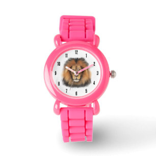Leeuwenkoning van het oerwoud Realistische manneli Horloge