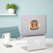 Leeuwenkoning van het oerwoud Realistische manneli Sticker (Laptop op bureau)