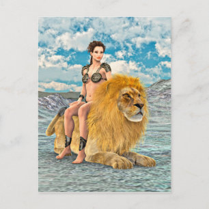 Leeuwenkoningin Fantasie Briefkaart