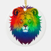 Leeuwenkop Gay Pride Keramisch Ornament (Voorkant)