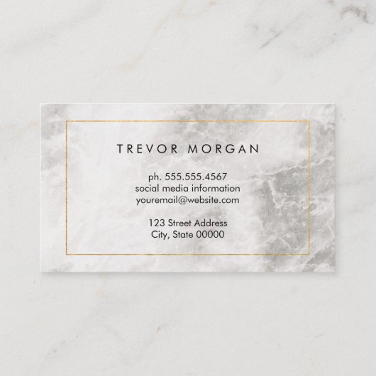 Leeuwenkop | Marmer met gouden rand Visitekaartje (Achterkant)