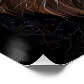 Leeuwenkop met mozaïek glas-in-lood effect perfect poster (Hoek)