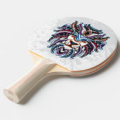 Leeuwenkop Ping Pong Paddle Tafeltennisbatje (Voorkant Gekanteld)