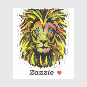 Leeuwenkop sticker - Gele leeuw sticker