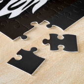 Leeuwenkop, zwarte en witte etsen legpuzzel (Zijkant)