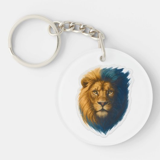 Leeuwenkunstwerk - Bicolor Sleutelhanger (Voorkant)