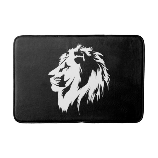 Leeuwenportret (wit) badmat (Voorkant)