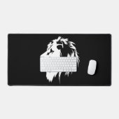 Leeuwenportret (wit) bureaumat (Keyboard & Muis)