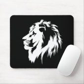 Leeuwenportret (wit) muismat (Met muis)