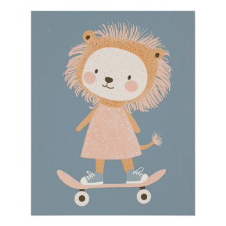 Leeuwenposter voor de kinderkamer, decoratieve muu perfect poster