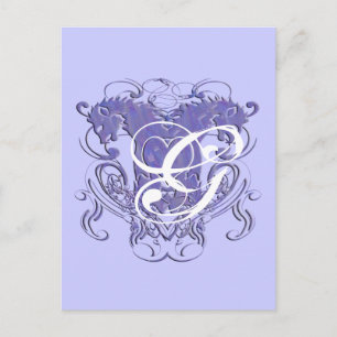 Leeuwenrenaissance Huwelijksmonogram Bedankt Briefkaart