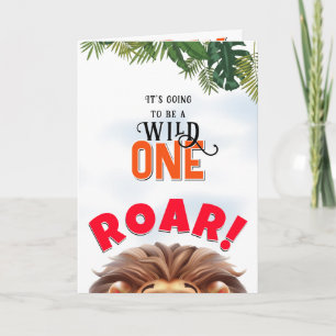 Leeuwensafari Wild One Kids Eerste Verjaardag  Kaart