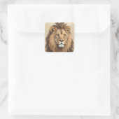  leeuwenschilderij vierkante sticker (Tas)