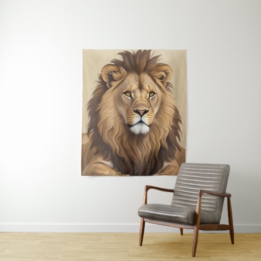  leeuwenschilderij wandkleed (In situ)