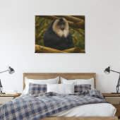 Leeuwenstaartmakaak in bosreservaat canvas afdruk (Insitu (Slaapkamer))