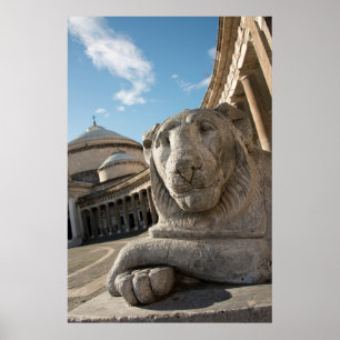 Leeuwenstandbeeld voor San Francesco di Paola Poster