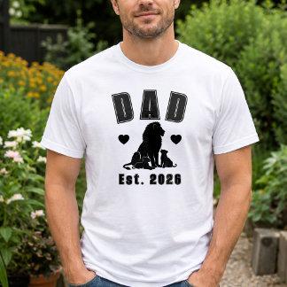 Leeuwenwel Silhouet Nieuwe Vader Oprichtingsjaar T-shirt