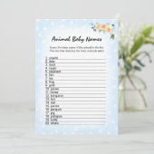 Leeuwenwelp Bloem Blauw Dieren Baby Namen Shower S Programma (Staand voorkant)