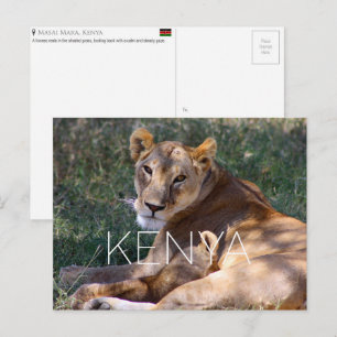 Leeuwin in Masai Mara, Kenia Reisansichtkaart Briefkaart