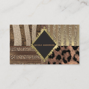 Leeuwin Safari Chic Jungle Glam Goud Glans Visitekaartje