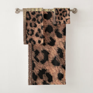 Leeuwin Safari Chic Jungle Goud Modern Glans Bad Handdoek