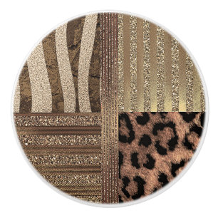 Leeuwin Safari Chic Jungle Goud Modern Glans Keramische Knop