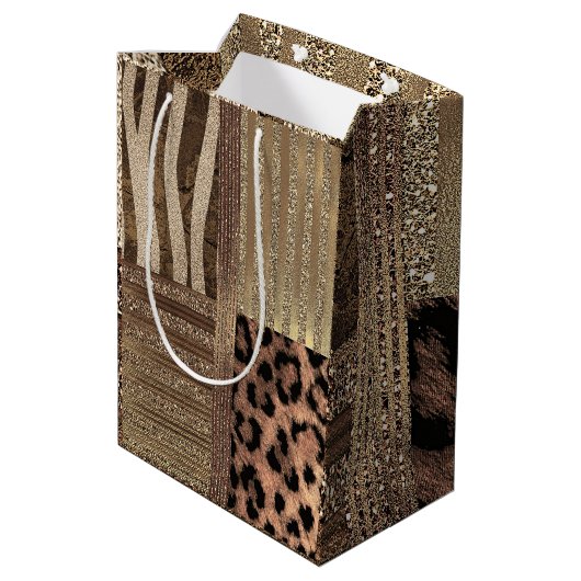 Leeuwin Safari Chic Oerwoud Glam Modern Party Medium Cadeauzakje (Achterkant Gekanteld)