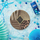 Leeuwin Safari Oerwoud Glam Modern Gold Sparkle Papieren Bordje (Feest)