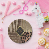 Leeuwin Safari Oerwoud Glam Modern Gold Sparkle Papieren Bordje (Feest)