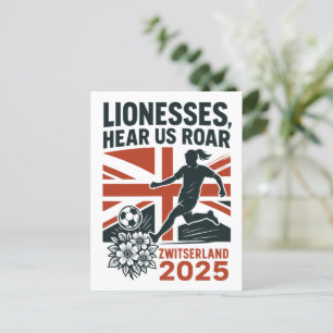 Leeuwinnen, hoor ons brullen – Engels vrouwenvoet Briefkaart