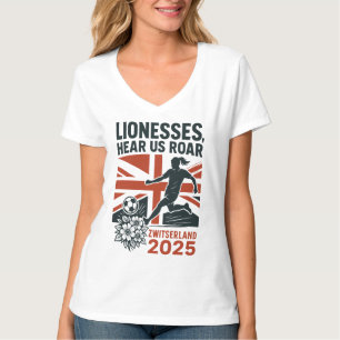 Leeuwinnen, hoor ons brullen – Engels vrouwenvoet T-shirt