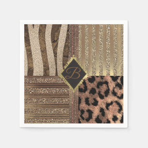 Leeuwinnen Safari Jungle Glam Moderne Gouden Glans Servetten
