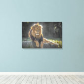 Leeuwkoning van het Oerwoud Canvas Afdruk (Insitu (Houten vloer))
