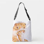 Leeuwse mam en witte krab crossbody tas (Achterkant)