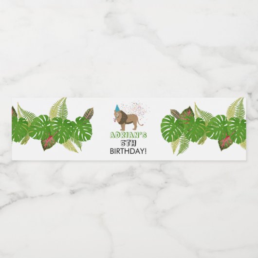 Leeuwse Oerwoud die op zaterdag partij is Waterfles Etiket (Enkel label)