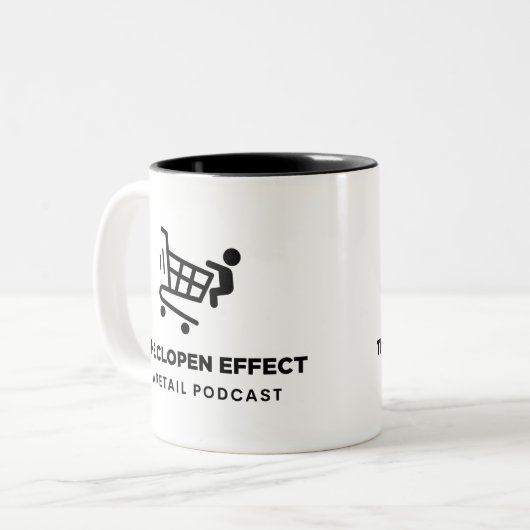 L'Effet Clopen - Logo noir Mug à café à deux tons (Devant gauche)