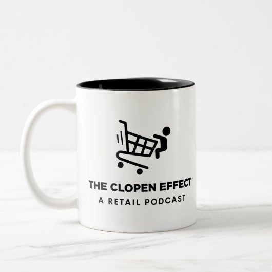 L'Effet Clopen - Logo noir Mug à café à deux tons (Gauche)