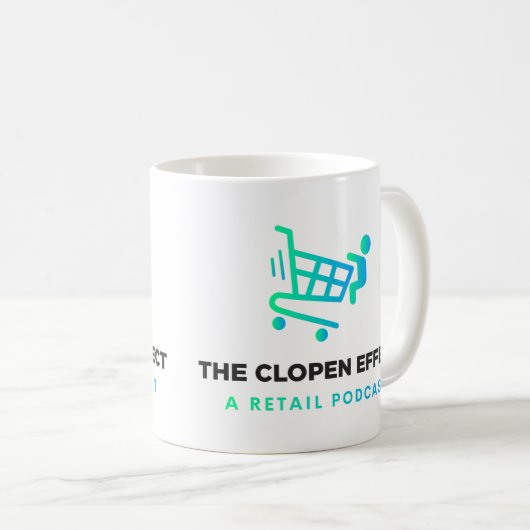 L'Effet Clopen - Logo noir Mug à café à deux tons (Devant droit)