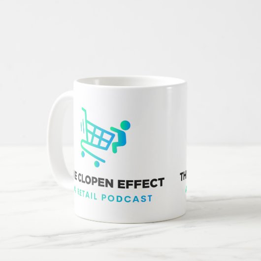 L'Effet Clopen - Logo noir Mug à café à deux tons (Devant gauche)