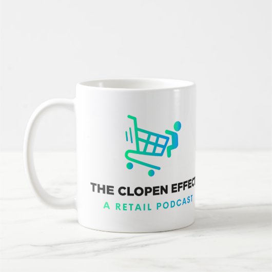 L'Effet Clopen - Logo noir Mug à café à deux tons (Gauche)