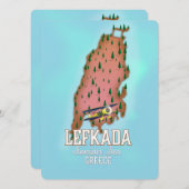 Lefkada Greece reisposter. (Voorkant / Achterkant)