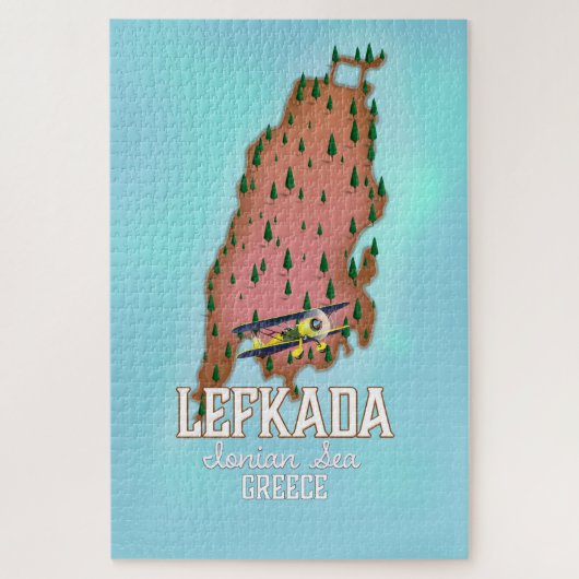 Lefkada Griekenland reisposter. Legpuzzel (Verticaal)