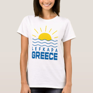 Lefkada Griekenland zon en Zee golven vrouwen T-shirt