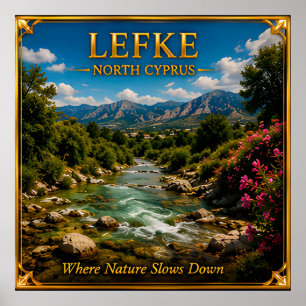 Lefke Noord-Cyprus Groene Kust Reis Herinnering Poster